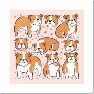 Cute Bulldog illustration Posters and Art